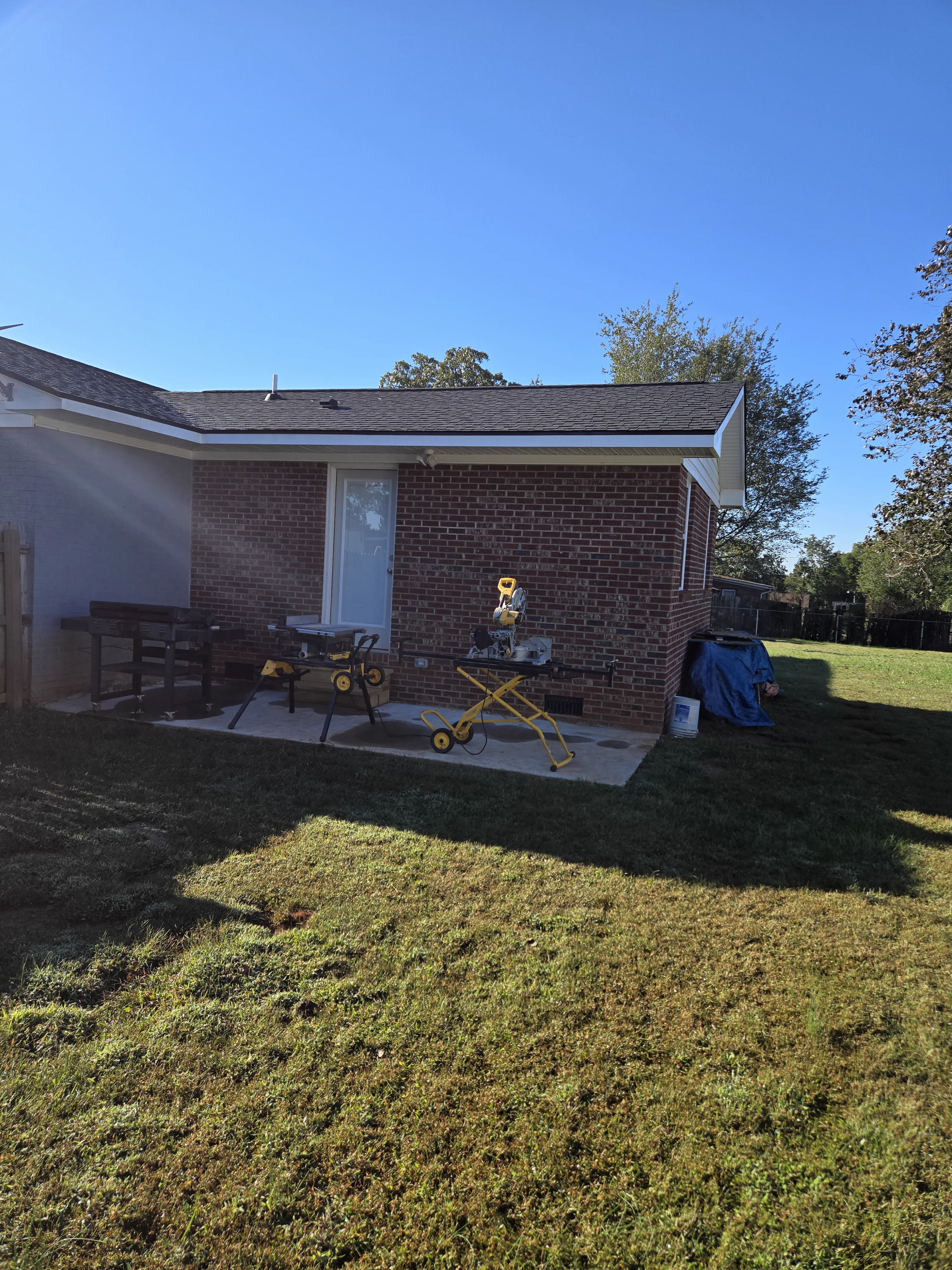 Finished brick home addition